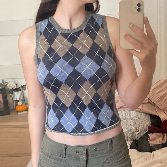 Vintage argyle sweater vest - Picture 1 of 4